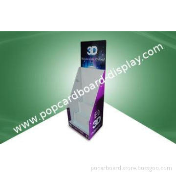 Three - tier Cardboard Dump Bin Display for 3D Poster , CD